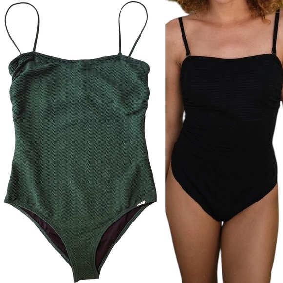 NWT Prism Italy Bathsheba Swimsuit in Green Minimalist Modest Size 42 US 6 - Picture 1 of 16